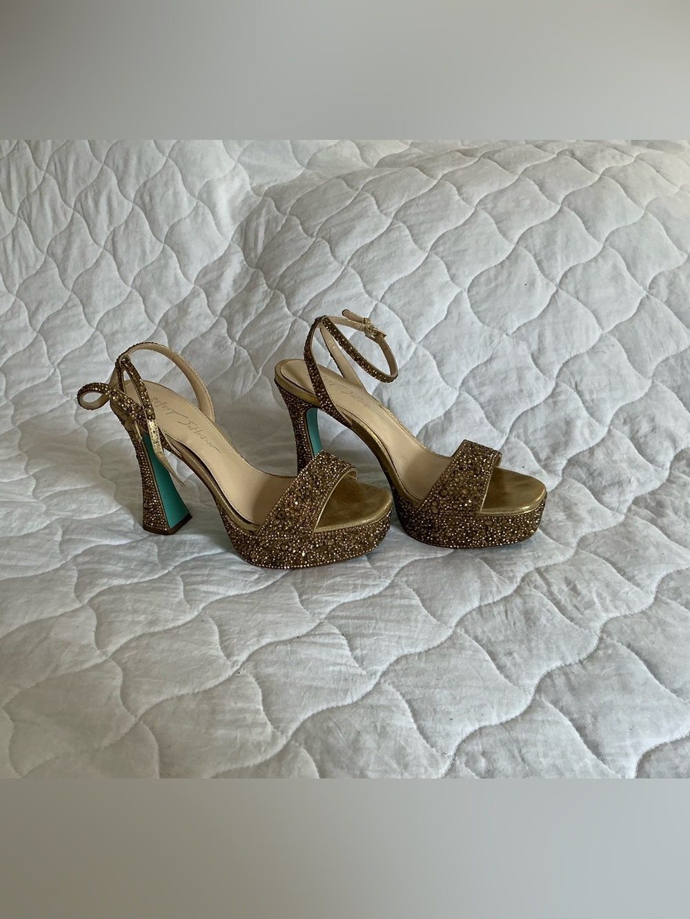 Betsy Johnson | Beth Gold Rhinestone Platform Heels